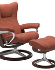 Paloma Leather Henna S/M/L and Brown Base | Stressless Wing Signature Recliner | Valley Ridge Furniture