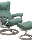Paloma Leather Aqua Green S/M/L and Whitewash Base | Stressless Wing Signature Recliner | Valley Ridge Furniture