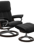 Paloma Leather Black M/L and Wenge Base | Stressless Admiral Signature Recliner | Valley Ridge Furniture