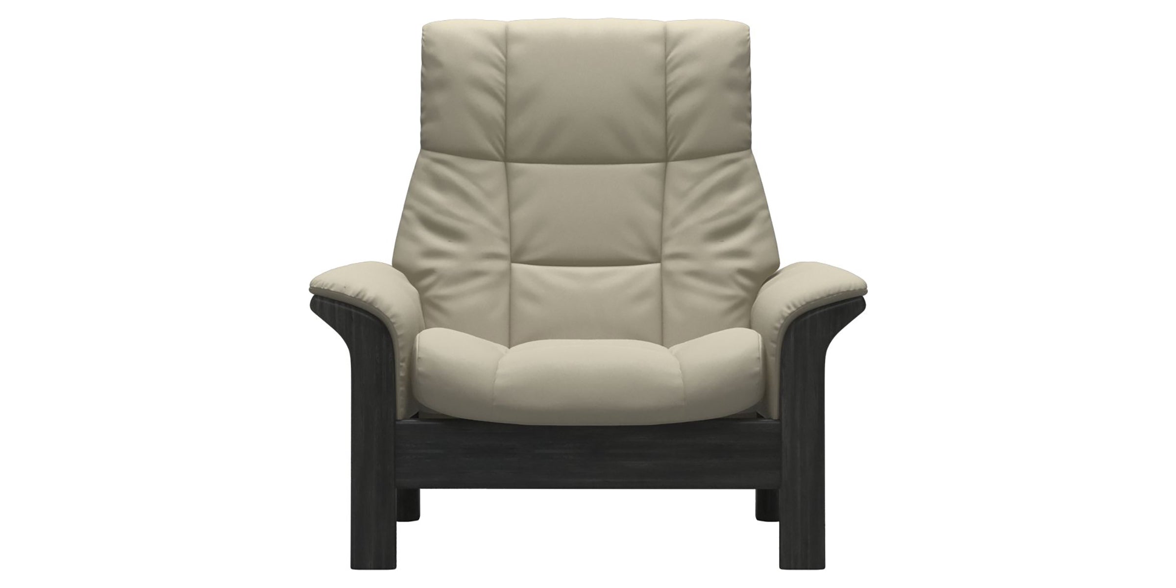 Paloma Leather Light Grey and Grey Base | Stressless Buckingham High Back Chair | Valley Ridge Furniture