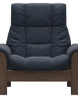 Paloma Leather Oxford Blue and Walnut Base | Stressless Buckingham High Back Chair | Valley Ridge Furniture