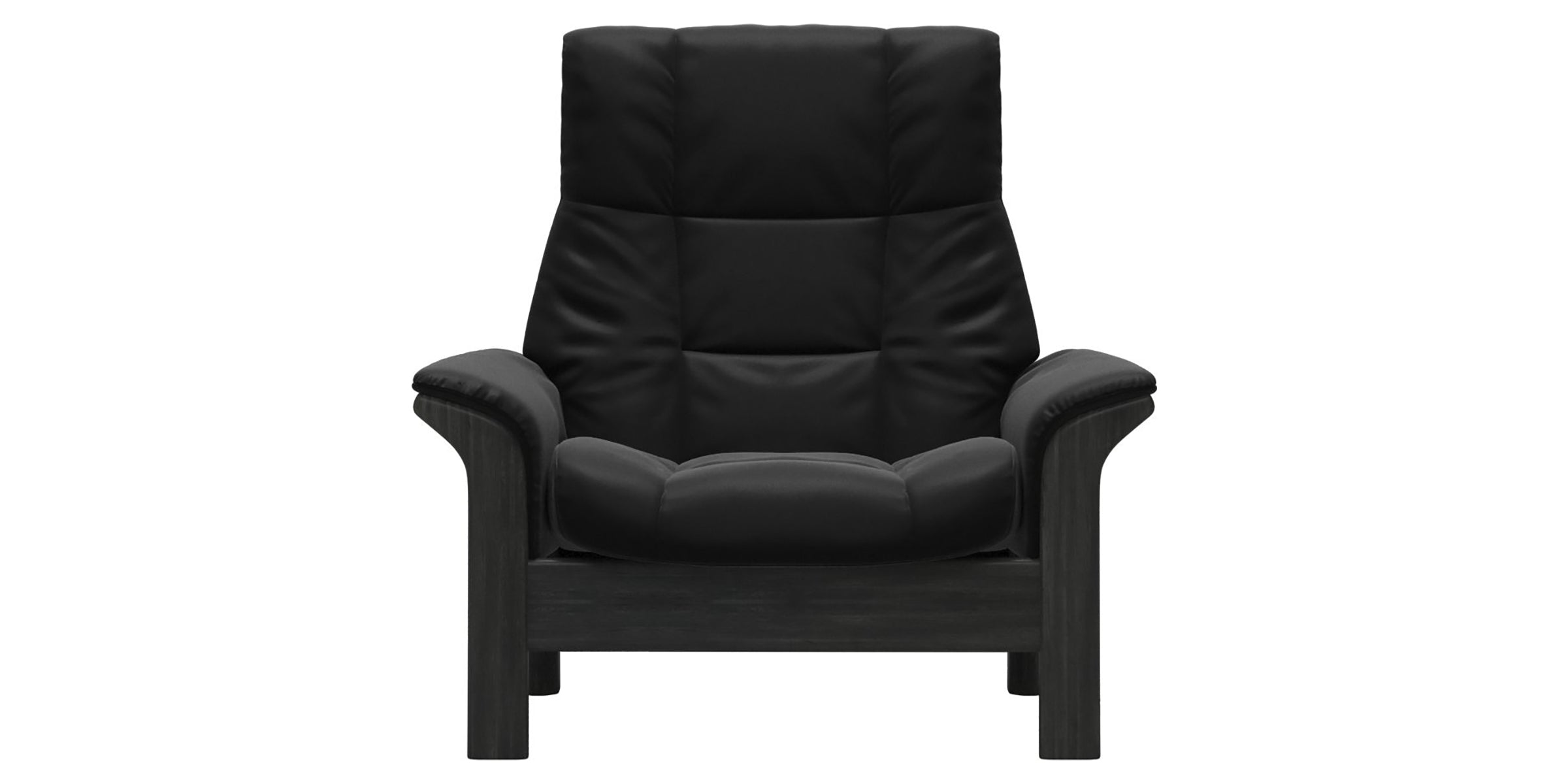 Paloma Leather Black and Grey Base | Stressless Buckingham High Back Chair | Valley Ridge Furniture