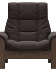Paloma Leather Chocolate and Walnut Base | Stressless Buckingham High Back Chair | Valley Ridge Furniture