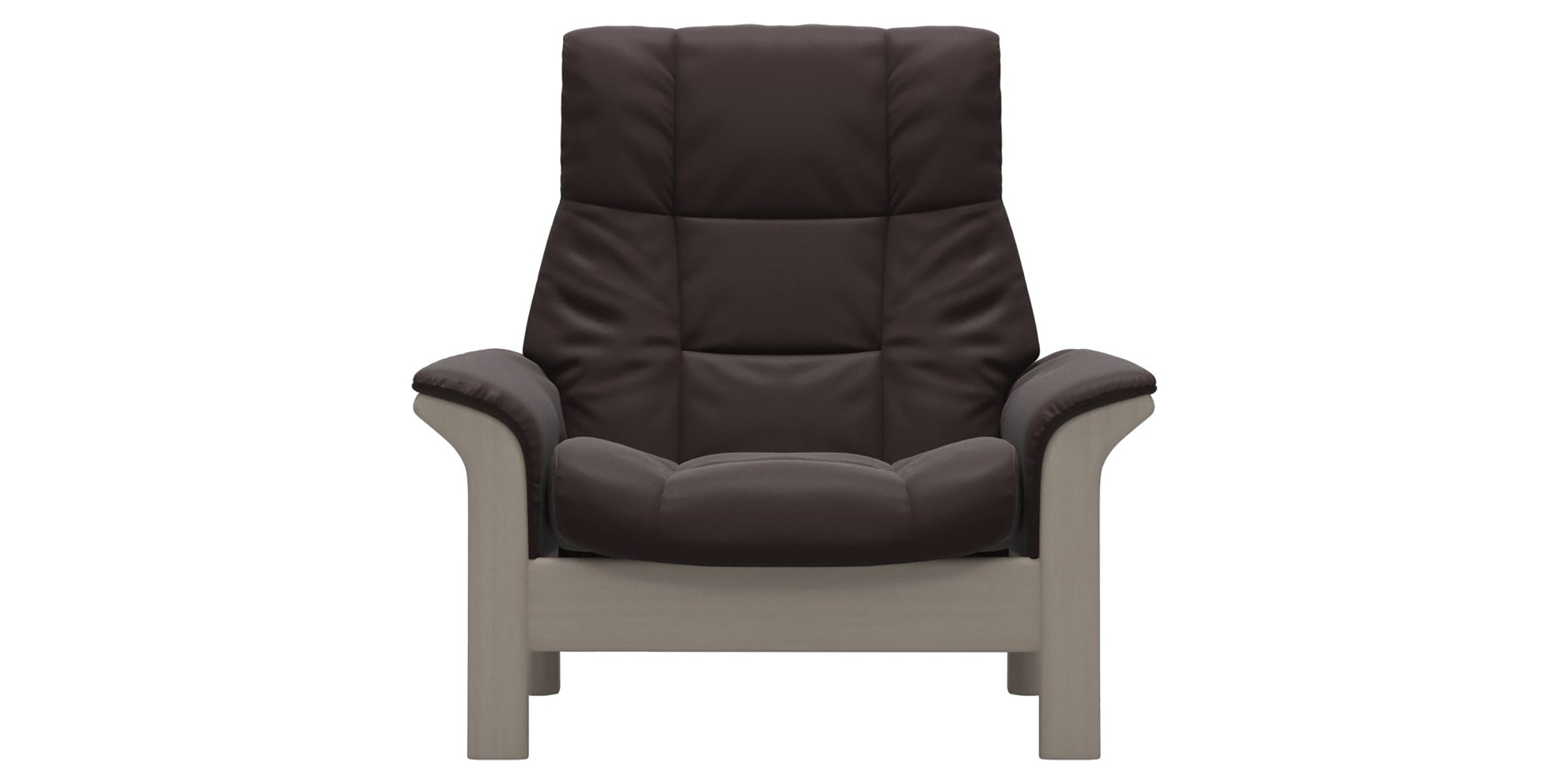 Paloma Leather Chocolate and Whitewash Base | Stressless Buckingham High Back Chair | Valley Ridge Furniture