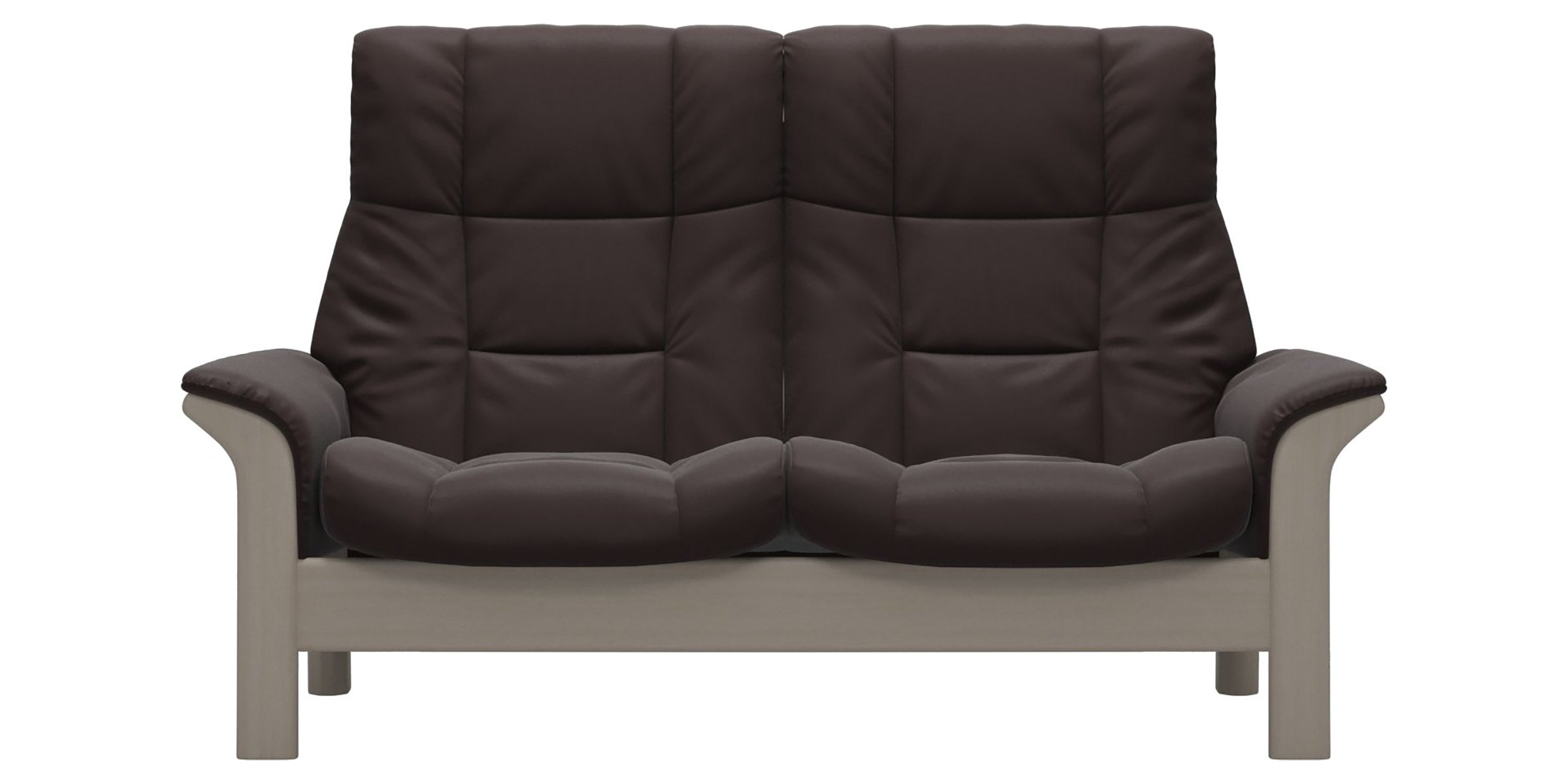 Paloma Leather Chocolate and Whitewash Base | Stressless Buckingham 2-Seater High Back Sofa | Valley Ridge Furniture