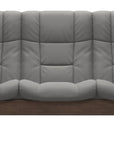 Paloma Leather Silver Grey and Walnut Base | Stressless Buckingham 3-Seater High Back Sofa | Valley Ridge Furniture