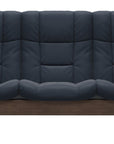 Paloma Leather Oxford Blue and Walnut Base | Stressless Buckingham 3-Seater High Back Sofa | Valley Ridge Furniture