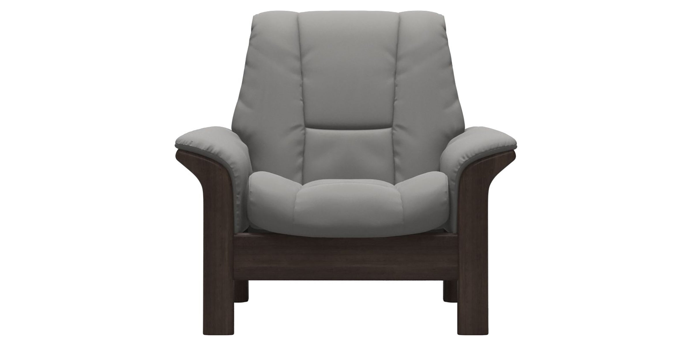 Paloma Leather Silver Grey and Wenge Base | Stressless Windsor Low Back Chair | Valley Ridge Furniture
