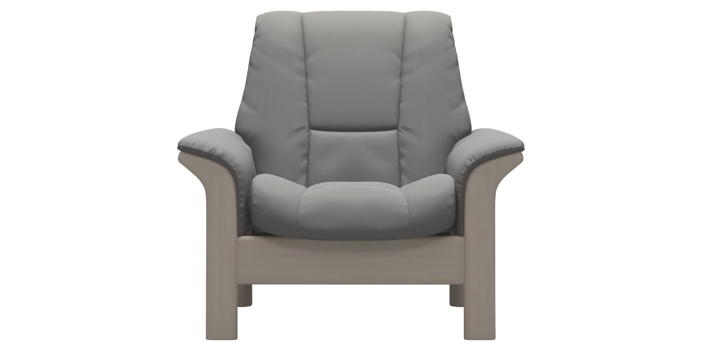 Paloma Leather Silver Grey and Whitewash Base | Stressless Windsor Low Back Chair | Valley Ridge Furniture