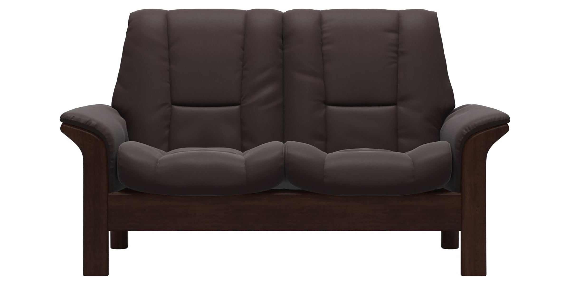 Paloma Leather Chocolate and Brown Base | Stressless Windsor 2-Seater Low Back Sofa | Valley Ridge Furniture