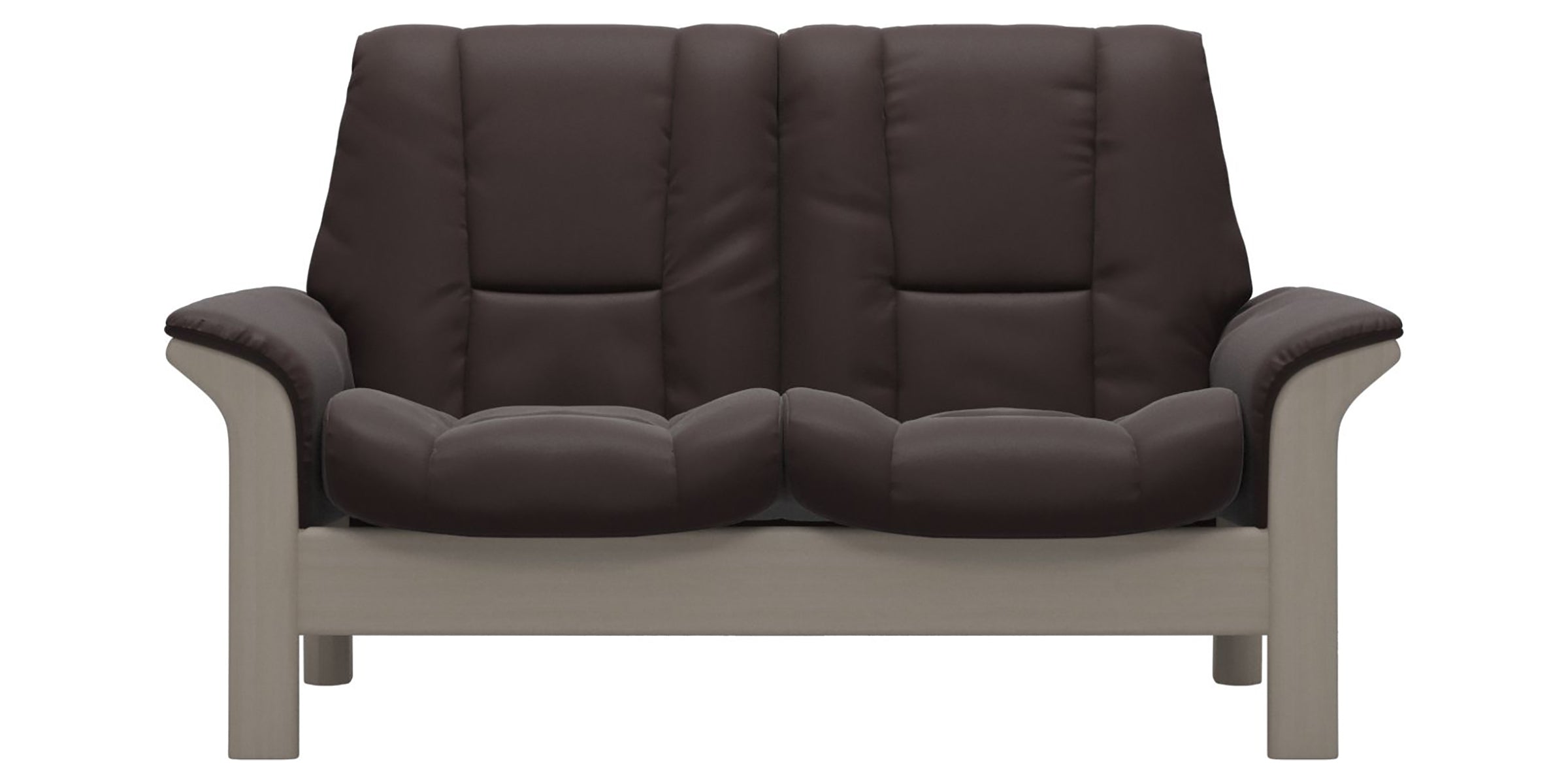 Paloma Leather Chocolate and Whitewash Base | Stressless Windsor 2-Seater Low Back Sofa | Valley Ridge Furniture