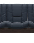 Paloma Leather Oxford Blue and Wenge Base | Stressless Windsor 3-Seater Low Back Sofa | Valley Ridge Furniture
