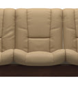 Paloma Leather Sand and Brown Base | Stressless Windsor 3-Seater Low Back Sofa | Valley Ridge Furniture