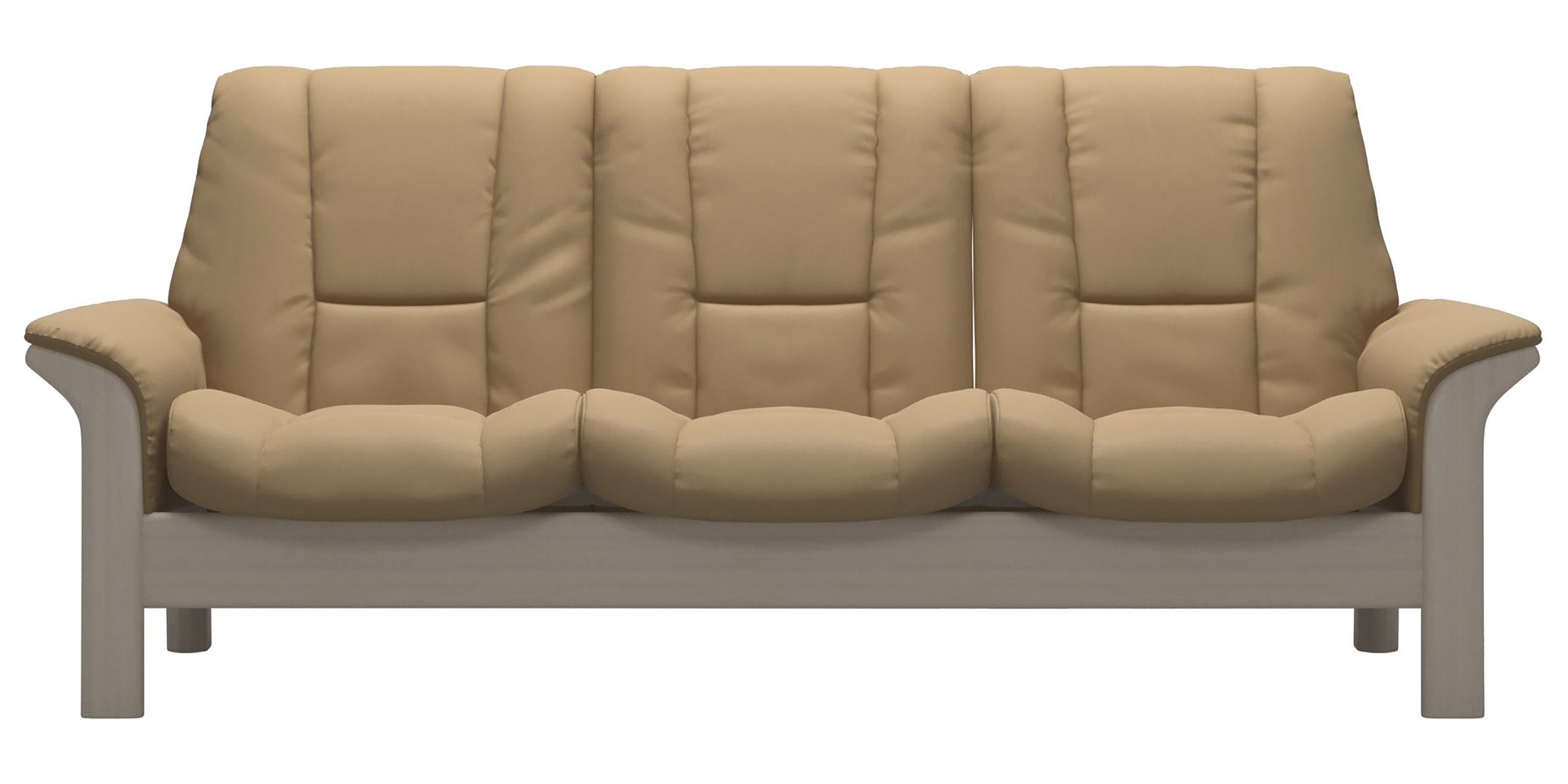 Paloma Leather Sand and Whitewash Base | Stressless Windsor 3-Seater Low Back Sofa | Valley Ridge Furniture
