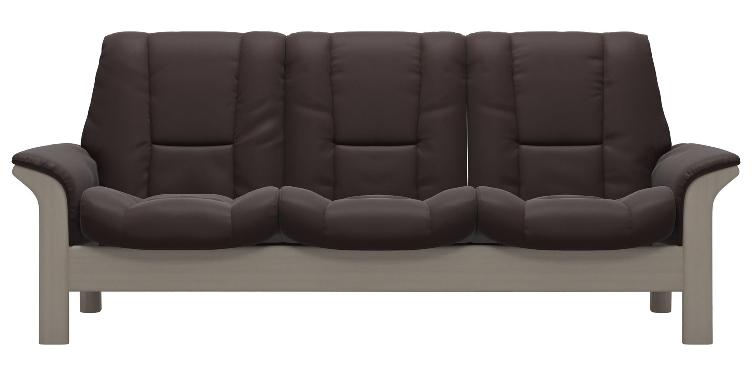 Paloma Leather Chocolate and Whitewash Base | Stressless Windsor 3-Seater Low Back Sofa | Valley Ridge Furniture