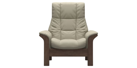 Paloma Leather Light Grey and Walnut Base | Stressless Windsor High Back Chair | Valley Ridge Furniture