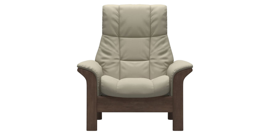 Paloma Leather Light Grey and Walnut Base | Stressless Windsor High Back Chair | Valley Ridge Furniture