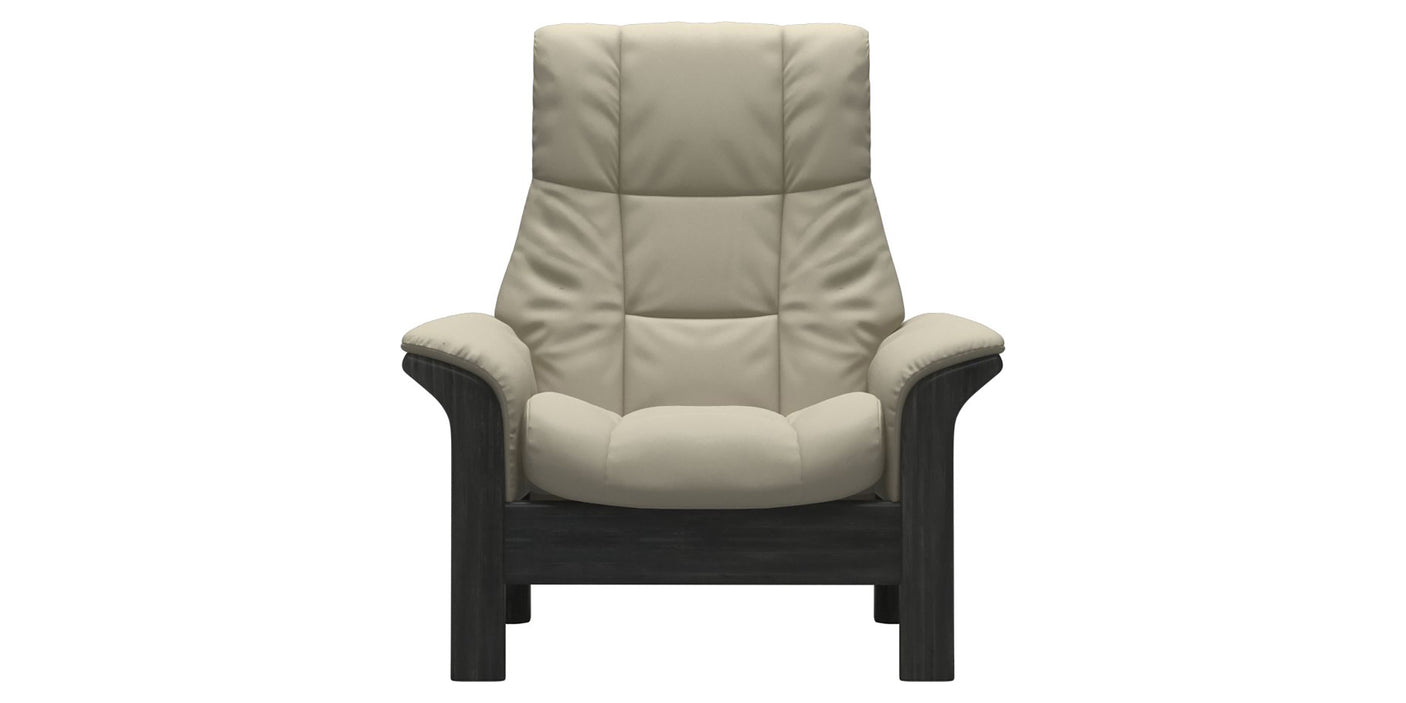 Paloma Leather Light Grey and Grey Base | Stressless Windsor High Back Chair | Valley Ridge Furniture
