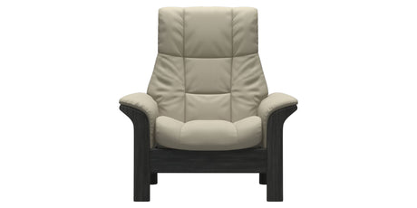 Paloma Leather Light Grey and Grey Base | Stressless Windsor High Back Chair | Valley Ridge Furniture