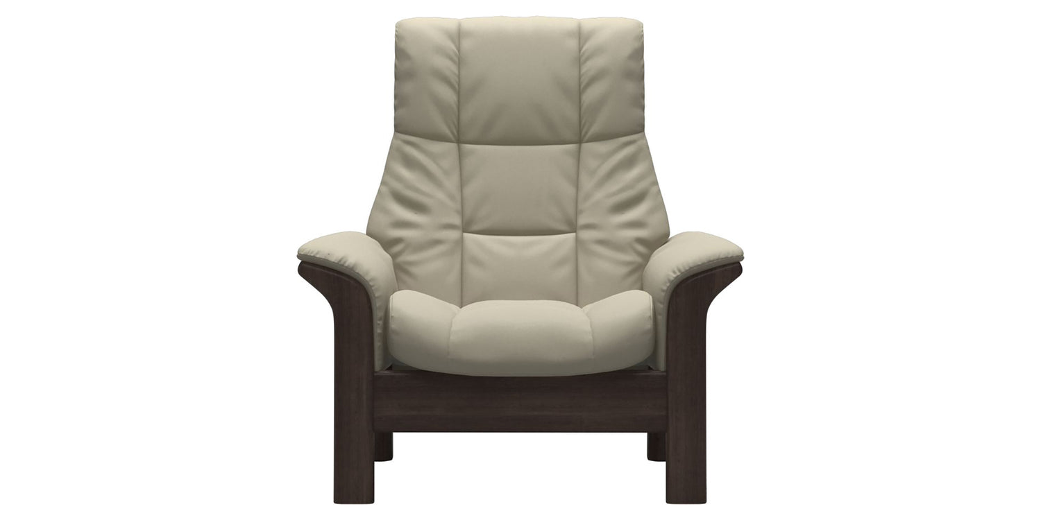 Paloma Leather Light Grey and Wenge Base | Stressless Windsor High Back Chair | Valley Ridge Furniture