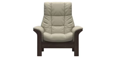 Paloma Leather Light Grey and Wenge Base | Stressless Windsor High Back Chair | Valley Ridge Furniture