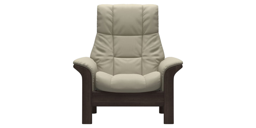 Paloma Leather Light Grey and Wenge Base | Stressless Windsor High Back Chair | Valley Ridge Furniture