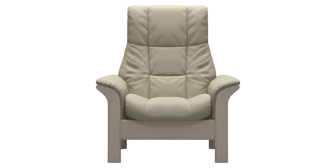 Paloma Leather Light Grey and Whitewash Base | Stressless Windsor High Back Chair | Valley Ridge Furniture
