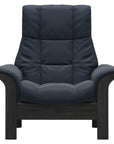 Paloma Leather Oxford Blue and Grey Base | Stressless Windsor High Back Chair | Valley Ridge Furniture