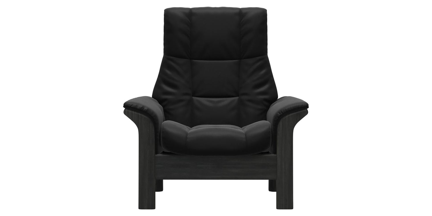Paloma Leather Black and Grey Base | Stressless Windsor High Back Chair | Valley Ridge Furniture