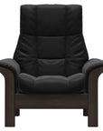 Paloma Leather Black and Wenge Base | Stressless Windsor High Back Chair | Valley Ridge Furniture