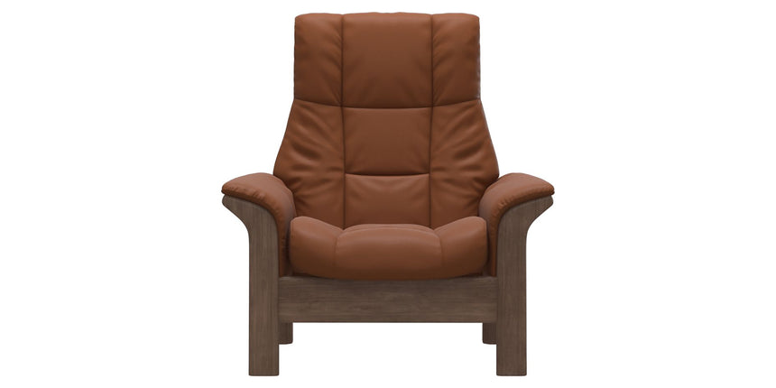 Paloma Leather New Cognac and Walnut Base | Stressless Windsor High Back Chair | Valley Ridge Furniture