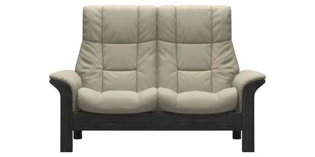 Paloma Leather Light Grey and Grey Base | Stressless Windsor 2-Seater High Back Sofa | Valley Ridge Furniture