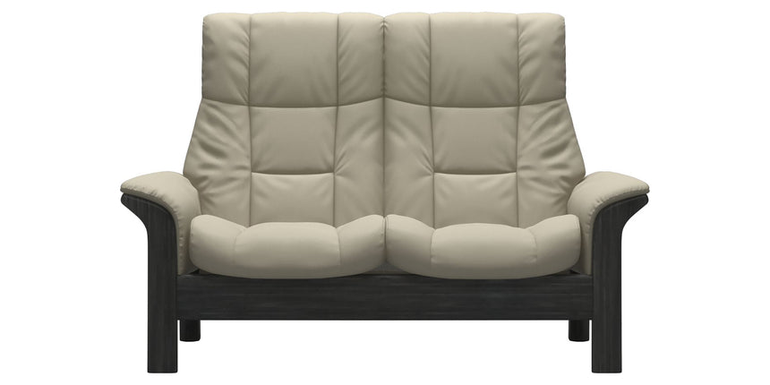 Paloma Leather Light Grey and Grey Base | Stressless Windsor 2-Seater High Back Sofa | Valley Ridge Furniture