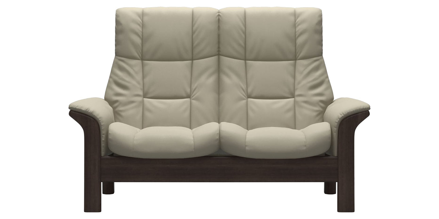 Paloma Leather Light Grey and Wenge Base | Stressless Windsor 2-Seater High Back Sofa | Valley Ridge Furniture