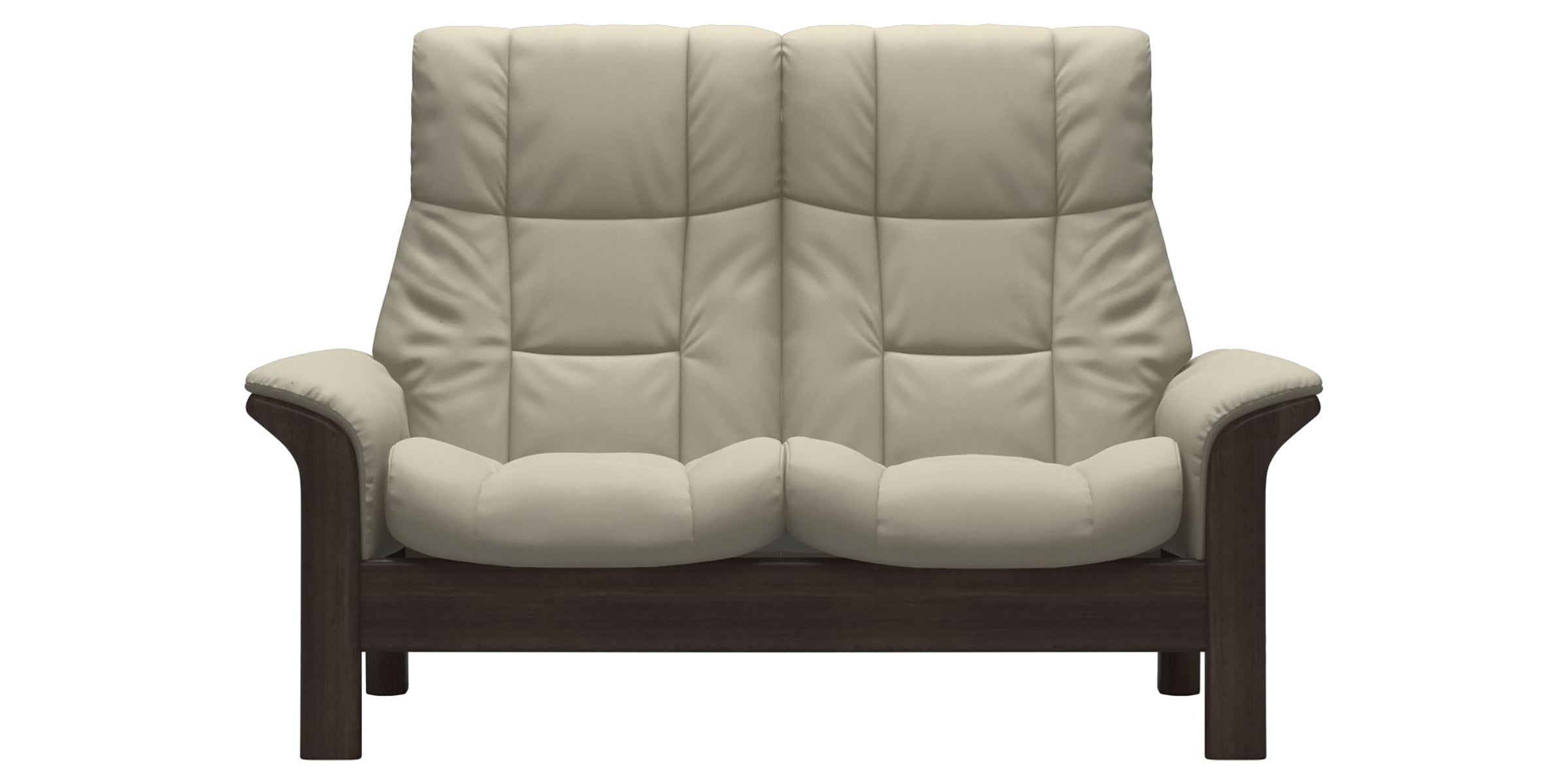 Paloma Leather Light Grey and Wenge Base | Stressless Windsor 2-Seater High Back Sofa | Valley Ridge Furniture