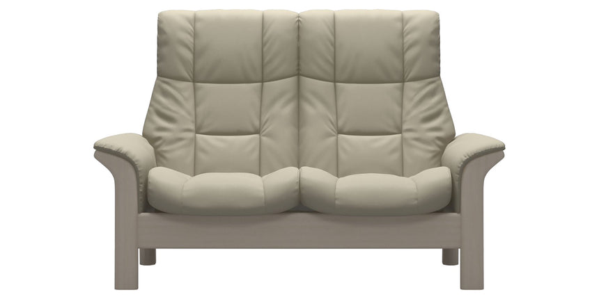 Paloma Leather Light Grey and Whitewash Base | Stressless Windsor 2-Seater High Back Sofa | Valley Ridge Furniture