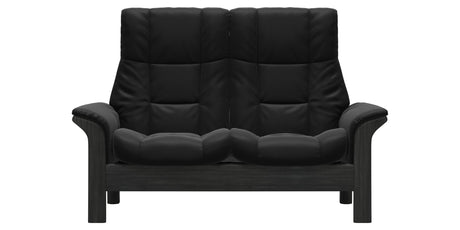 Paloma Leather Black and Grey Base | Stressless Windsor 2-Seater High Back Sofa | Valley Ridge Furniture