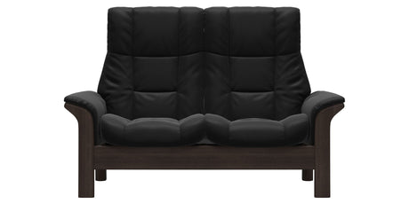Paloma Leather Black and Wenge Base | Stressless Windsor 2-Seater High Back Sofa | Valley Ridge Furniture