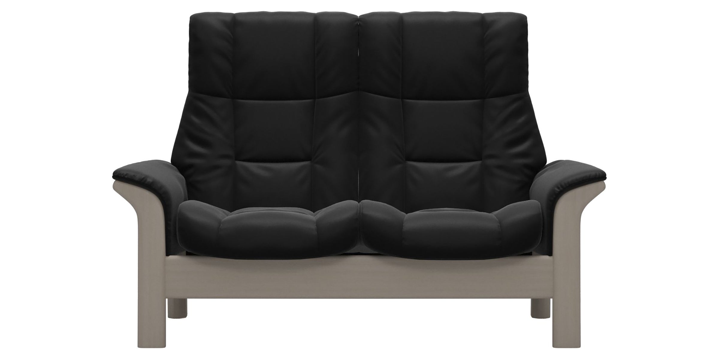 Paloma Leather Black and Whitewash Base | Stressless Windsor 2-Seater High Back Sofa | Valley Ridge Furniture
