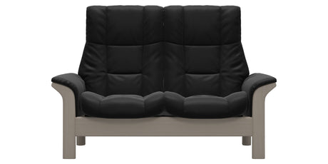 Paloma Leather Black and Whitewash Base | Stressless Windsor 2-Seater High Back Sofa | Valley Ridge Furniture