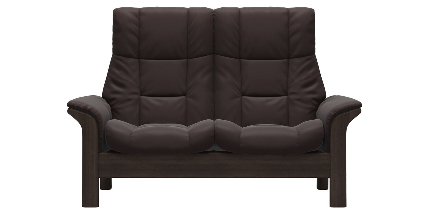 Paloma Leather Chocolate and Wenge Base | Stressless Windsor 2-Seater High Back Sofa | Valley Ridge Furniture