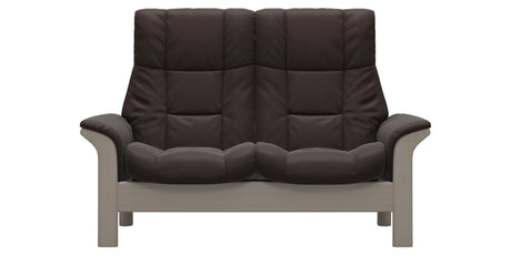 Paloma Leather Chocolate and Whitewash Base | Stressless Windsor 2-Seater High Back Sofa | Valley Ridge Furniture