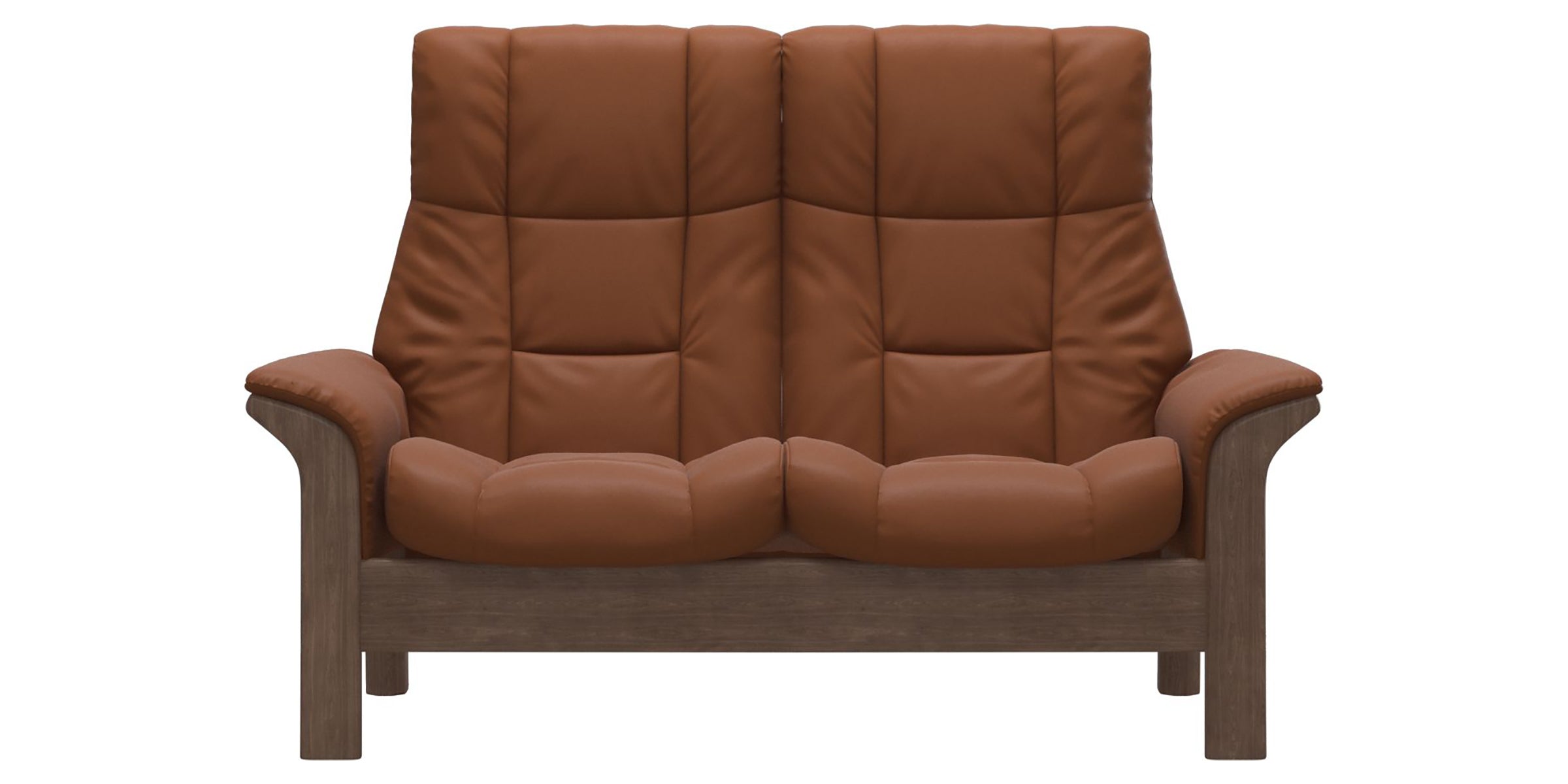 Paloma Leather New Cognac and Walnut Base | Stressless Windsor 2-Seater High Back Sofa | Valley Ridge Furniture