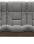 Paloma Leather Silver Grey and Walnut Base | Stressless Windsor 3-Seater High Back Sofa | Valley Ridge Furniture