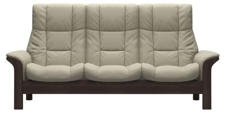 Paloma Leather Light Grey and Wenge Base | Stressless Windsor 3-Seater High Back Sofa | Valley Ridge Furniture