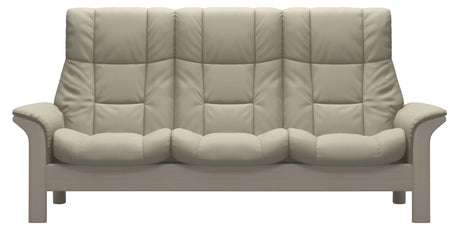 Paloma Leather Light Grey and Whitewash Base | Stressless Windsor 3-Seater High Back Sofa | Valley Ridge Furniture
