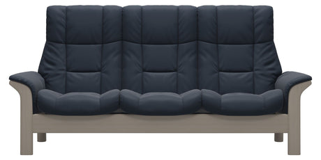 Paloma Leather Oxford Blue and Whitewash Base | Stressless Windsor 3-Seater High Back Sofa | Valley Ridge Furniture
