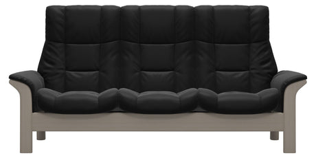 Paloma Leather Black and Whitewash Base | Stressless Windsor 3-Seater High Back Sofa | Valley Ridge Furniture