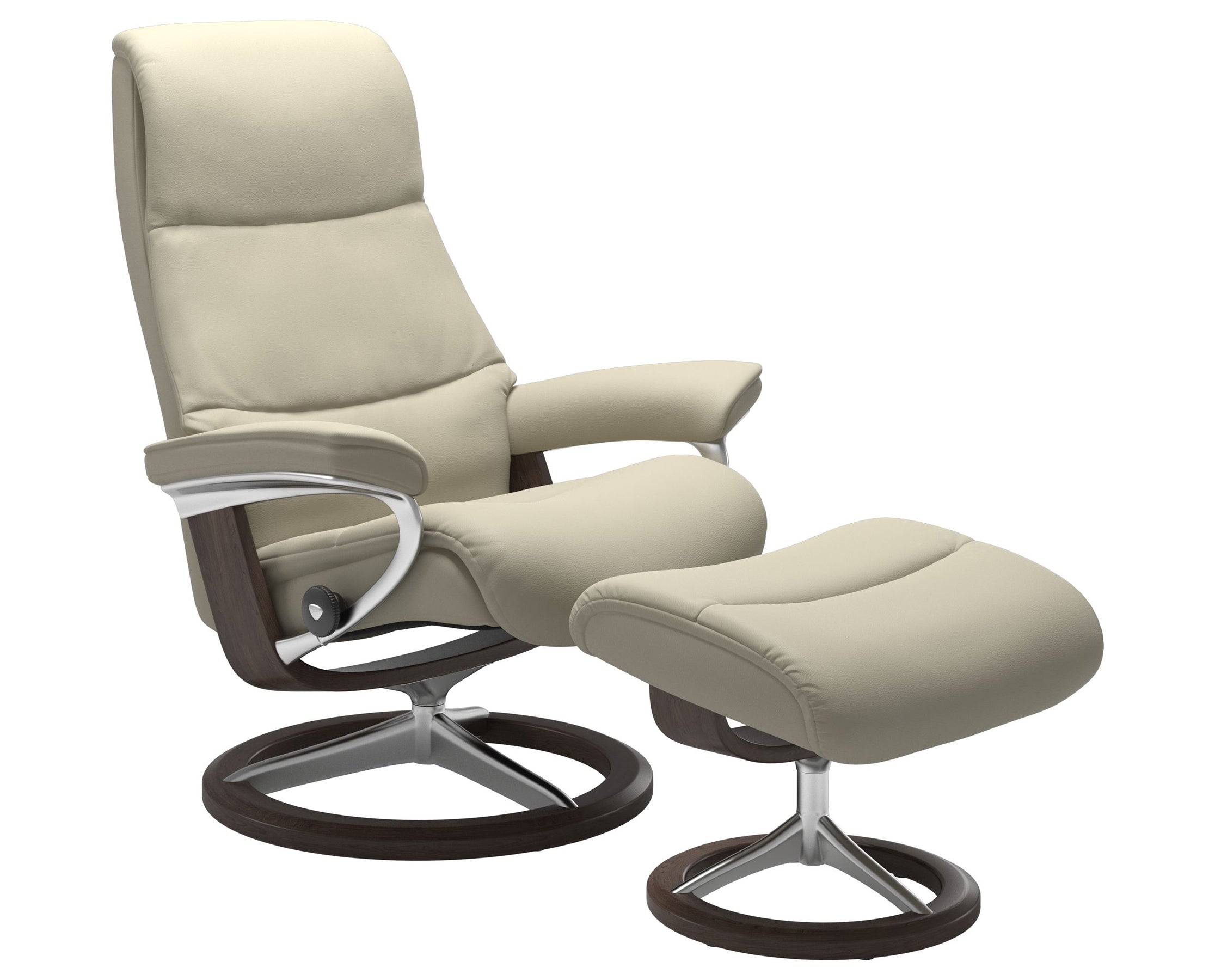 Paloma Leather Light Grey S/M/L and Wenge Base | Stressless View Signature Recliner | Valley Ridge Furniture