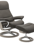 Paloma Leather Metal Grey S/M/L and Whitewash Base | Stressless View Signature Recliner | Valley Ridge Furniture